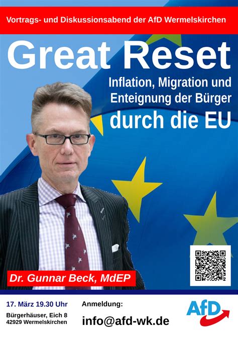 Rückblick auf den Vortragsabend EU mit Dr Gunnar Beck MdEP AfD