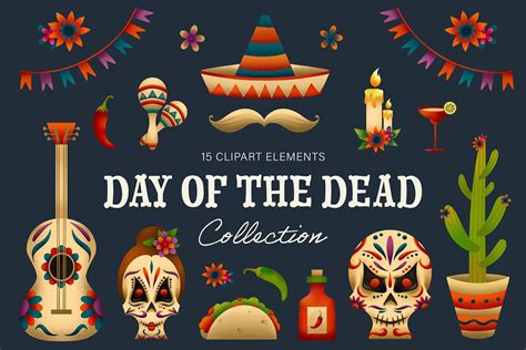 Day Of The Dead Illustrations Set Design Cuts