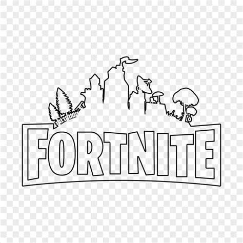 Hd Black Outline Fortnite Logo Silhouette Png Citypng