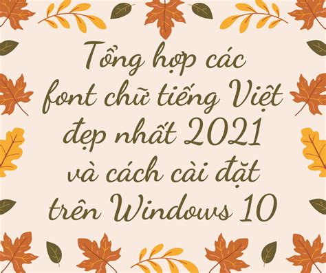 Font chữ đẹp tiếng Việt Tải phông chữ đẹp online đơn giản