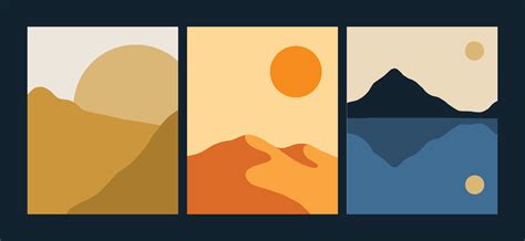 simple landscape illustration of the summer vibes day and night. trendy ...