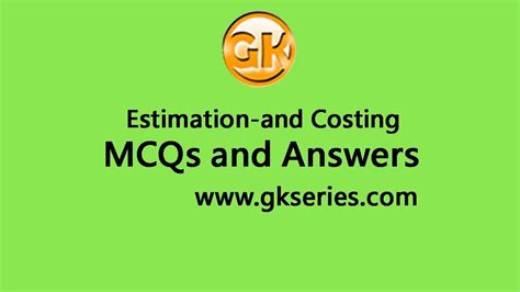 Estimation And Costing Short Questions And Answers Estimation And