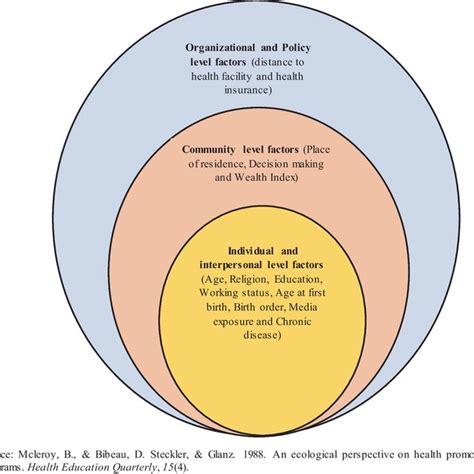 Framework Of Social Ecological Model Sem Source Mcleroy B