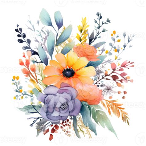 Watercolor Flower Bouquet Illustration 24678189 Png