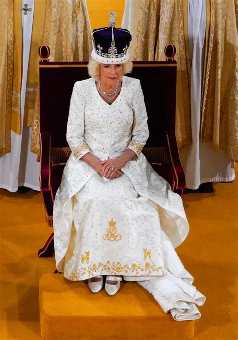 Newly-Crowned Queen Camilla Stuns in Ivory Outfit and Accessories Worn ...