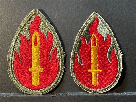 Lot Of 2 Ww2 Us Army 63rd Infantry Division Recessed Flaming Sword