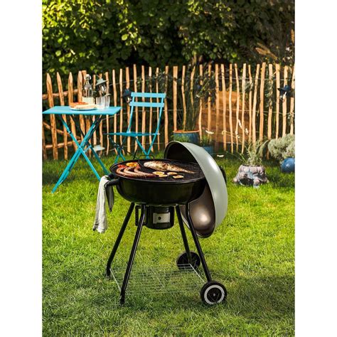 GARDENSTAR Barbecue charbon de bois rond kettle en acier émaillé pas