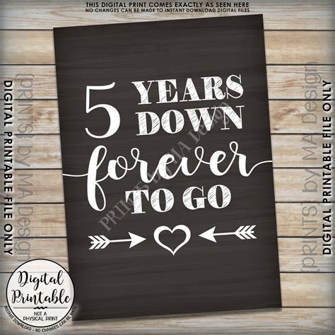 Years Down Forever To Go Th Wedding Anniversary Gift Wedding Gift