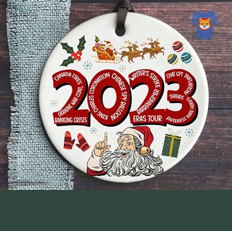 2023 Christmas Ornament 2023 Major Events Ceramic Ornaments Funny 2023 Commemorative Christmas