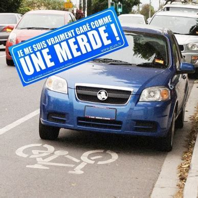 Sticker Garé Comme Une Merde Bleu