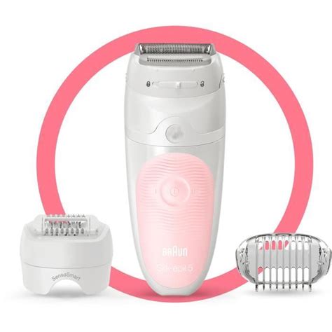 Braun Silk épil 5 Épilateur Électrique Femme Blanc Rose Tête De