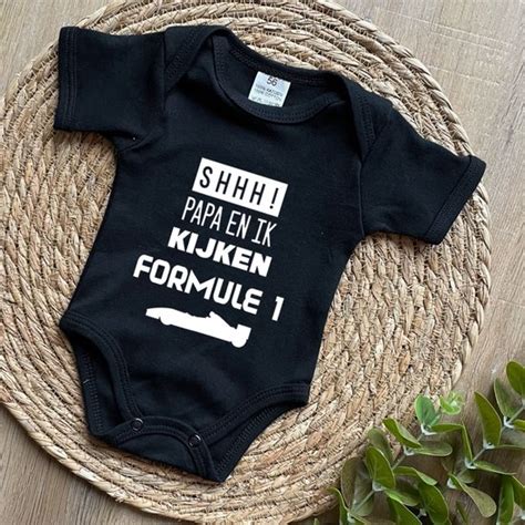 Baby Rompertje Met Tekst Shhh Papa En Ik Kijken Formule Zwart