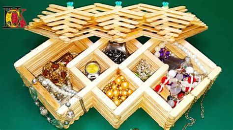 Jewelry Box With Popsicle Popsicle Sticks Craft Handy Craft Idea