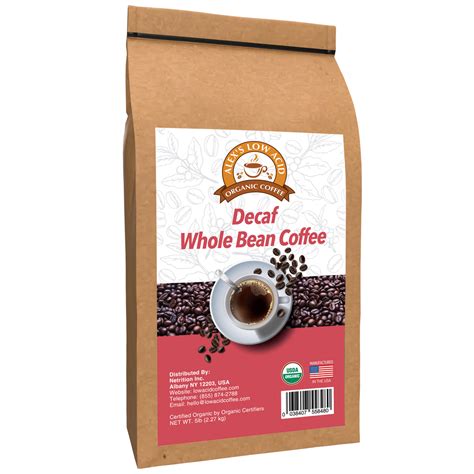 Alexs Low Acid Organic Coffee™ Decaf Whole Bean 5lbs