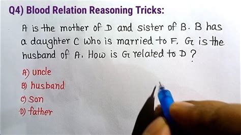 Blood Relation Reasoning Tricks Blood Relation Concept Reasoning