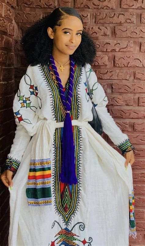 Gonder Amhara Ethiopian Traditional Dress African Fashion Women