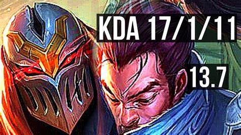 Zed Vs Yasuo Mid 17 1 11 Legendary 2 1m Mastery 300 Games Tr