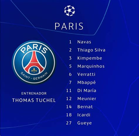 PSG starting lineup : r/realmadrid