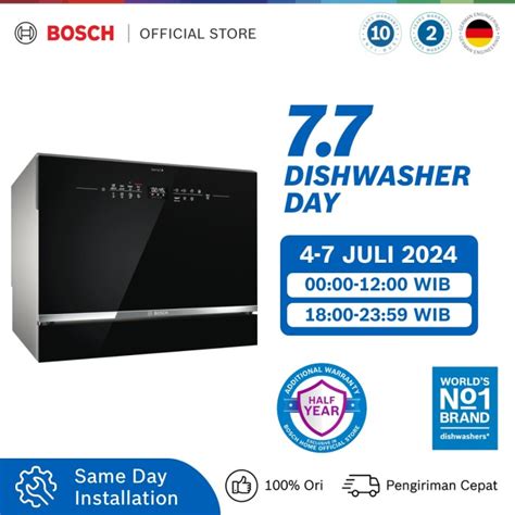 Promo Bosch SKS68BB008 Free Standing Compact Dishwasher Mesin Pencuci