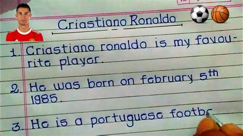 10 Line Essay On My Favourite Footballer Essay On Cristiano Ronaldo