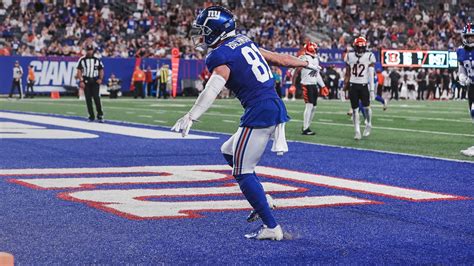 Alex Bachman With Big Yard Td Catch Giants Vs Bengals Highlights