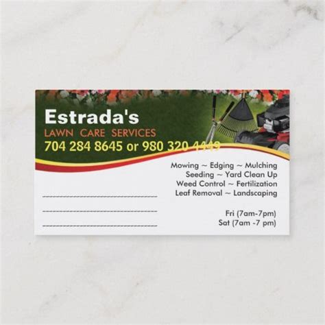 Landscaping Lawn Care Mower Business Card Template Artofit