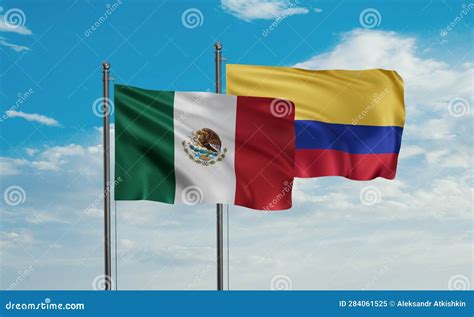 Colombia and Mexico flag stock image. Image of mexico - 284061525