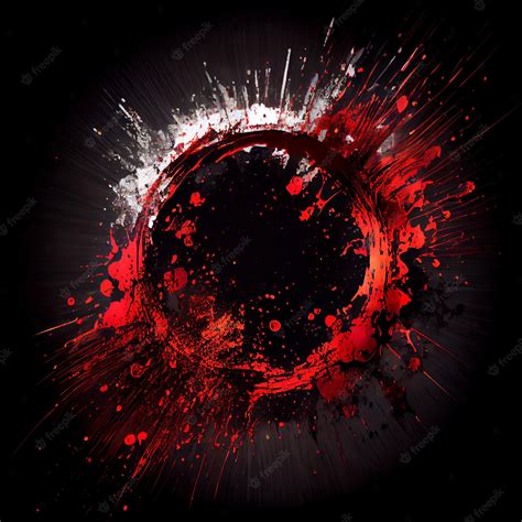 Premium Photo Red Paint Circle Splash Isolated On Black Background