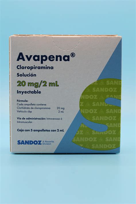 Avapena Ml Cloropiramina Solucion Inyectable Ampolletas Farma Gen