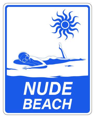 Vector Of Nude Beach Sign For Nude ID Royalty Free