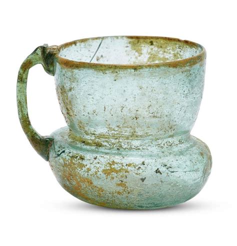 51bidlive A Bluish Green Glass Cup Iran 9th 10th Century The Wide