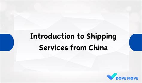 Introduction To Shipping Services From China Dove Move