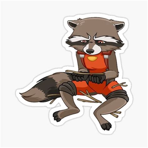 Rocket Racoon Sadness Sticker For Sale By Maximinano100k Redbubble