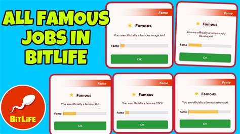 All Famous Jobs In Bitlife With Tutorial Regular Jobs And Special