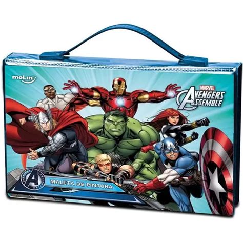 Maleta Para Pintura The Avengers Completa Itens Kit De Pintura