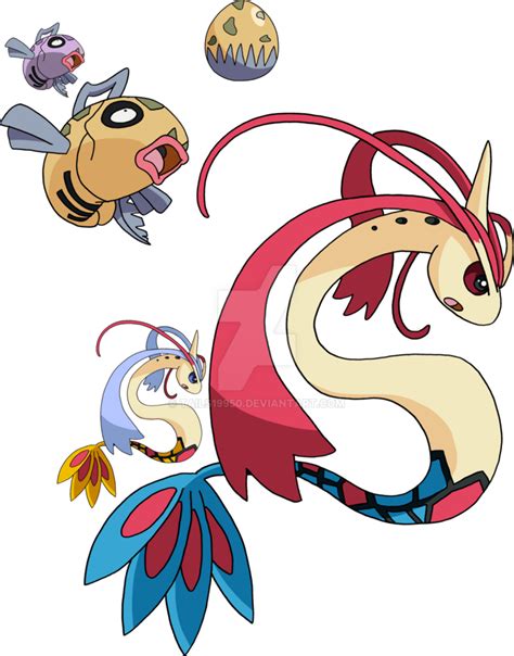 349 Feebas And 350 Milotic By Tails19950 Pokemon Art Pokemon Art