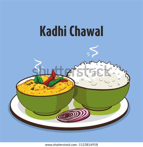 Indian Traditional Cuisine Kadhi Chawal Stock Vector (Royalty Free ...