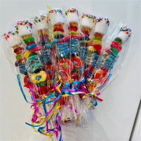 10 Custom Candy Kabobs Birthday Party Favors, Party Decor, Birthday ...