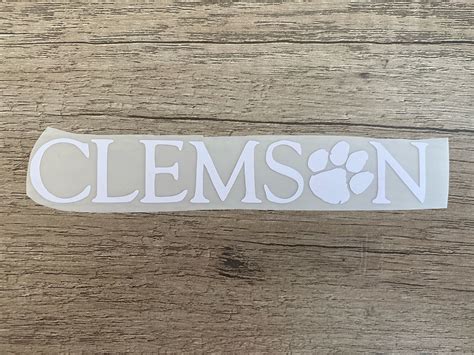 Clemson White Matte Logo Decal - Etsy