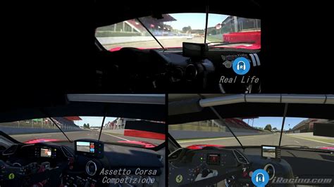 Assetto Corsa Competizione Vs IRacing Vs Real Ferrari 488 GT3 Spa