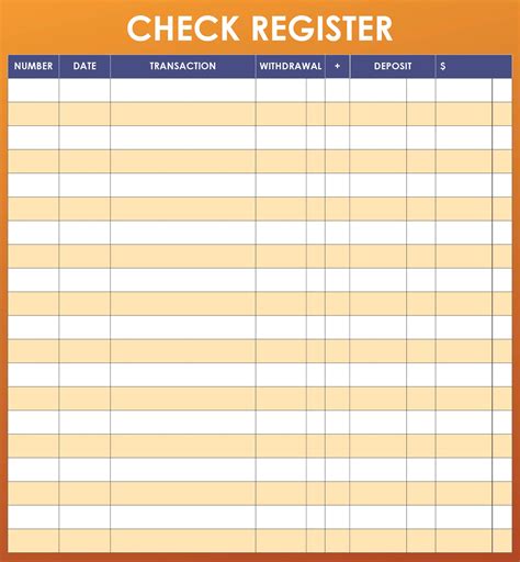 Printable Check Book Register