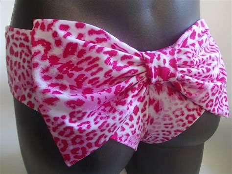 Sexy Pink Bow Brazilian Cheeky Cut Swimming Shorts Panties Big Bow Cheeky Bikini Women S