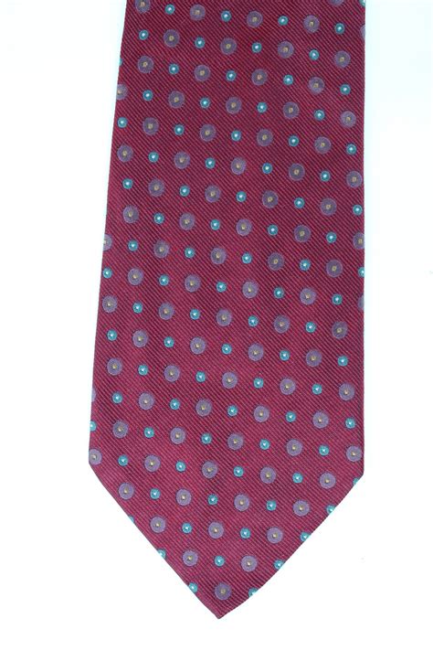 Hugo Boss Red Green Silk Vintage Polka Dot Tie | Dedè Couture