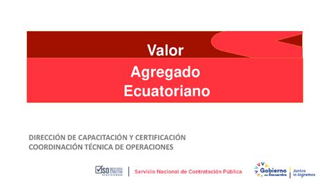 Metodologías n a Valor Agregado Ecuatoriano DIRECCIN DE CAPACITACI