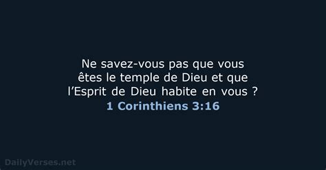 24 Octobre 2020 Verset Biblique Du Jour BDS 1 Corinthiens 3 16