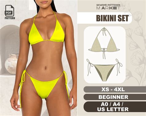 Bikini Sewing Pattern Beginner Xs Xl Womens Swimsuit Pattern Bathing Suit Digital Patterns