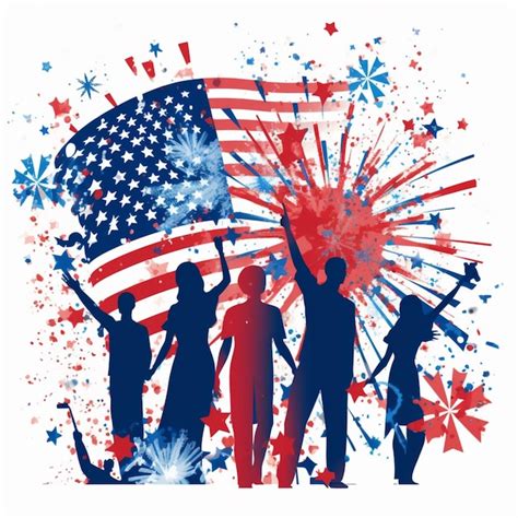 Premium Ai Image People Holding American Flags And Fireworks In Front