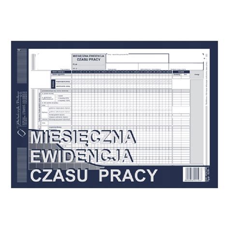 DRUK A4 526 1 MIESIĘCZNA EWIDENCJA CZASU PRACY MICHALCZYK I PROKOP 526