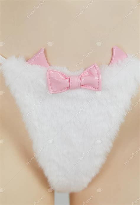 Women Sexy Lingerie Set Ice Season Plush Kawaii Cat Paw Top And Thong With Tail Top Quality