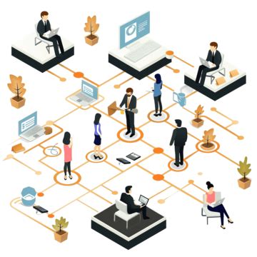 Corporate Culture Isometric Flowchart Symbol Abstract Business Png